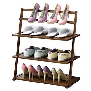 Imagem de Organizador de sapatos de entrada sapateira multicamadas sapateira armário de armazenamento prateleira doméstica armário de armazenamento sapateira marrom (tamanho: pequeno) ()