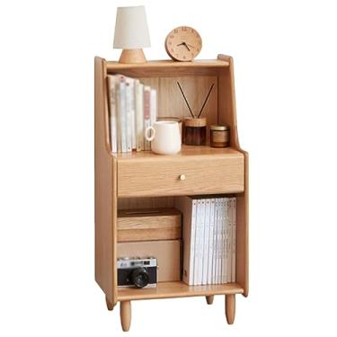 Imagem de Oversize Space Modern Ht Stand Mesa de cabeceira alta funcional, armazenamento aberto com gavetas de 2 camadas, prateleira de armazenamento de estudo, móveis de cabeceira