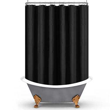 Imagem de Cortina para box de chuveiro ou banheira Mrs Awesome, com 12 ímãs, 36 ganchos, de PEVA impermeável, 457 x 178 cm, preta