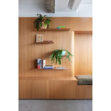 Imagem de Papel de Parede Madeira Ripado Mármore Adesivo Lavável 5m 10m 15m 20m AutoColante Sala Quarto Móveis(Madeira Clara,10 Metros (2 rolos))