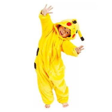 Imagem de Pijama Pikachu Infantil Com Capuz 100% Algodão Antialérgico A Pronta E