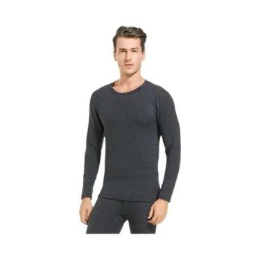 Imagem de Conjunto De Roupa Térmica Masculina De Cashmere E Seda Para Outono E I