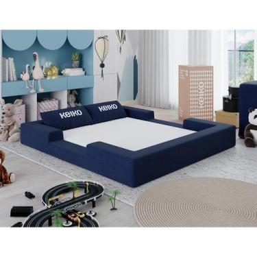 Imagem de Cama Montessoriana Casal Ninho 100 Espuma Keiko - Keiko Colchões, Azul