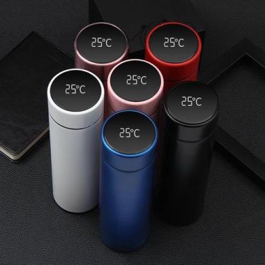 Imagem de Garrafa Térmica Inox - Termômetro Digital Led 500ml - LED VISOR