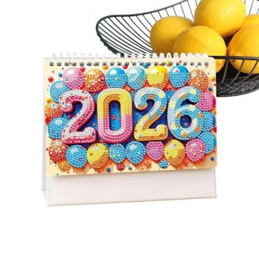 Imagem de Calendário de mesa para professores, calendários de pintura de strass de mesa, agenda 2026, para uso interno, escritório, família, mesa, amigos, casa, escola, mulheres, decoração diária
