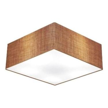 Imagem de Plafon Para Sala Quadrado SL3001 Cúpula em Tecido - Vivare, Palha, 110
