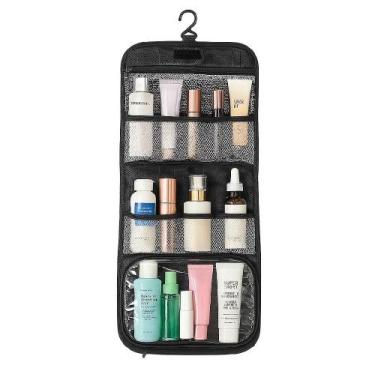 Imagem de Necessaire bolsa organizadora de higiene pessoal com gancho para viage