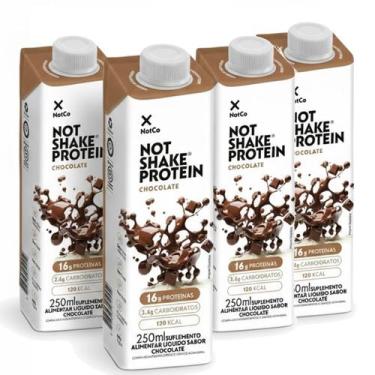 Imagem de Kit 4 Suplemento NOT SHAKE Protein 16g Chocolate 250ml - NotCo