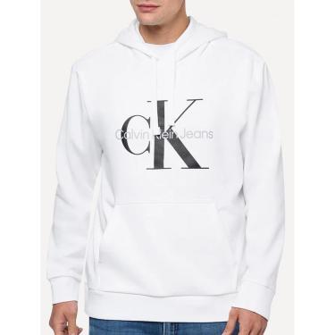 Imagem de Moletom Calvin Klein Jeans Masculino Hoodie Issue Monograma Branco-Masculino