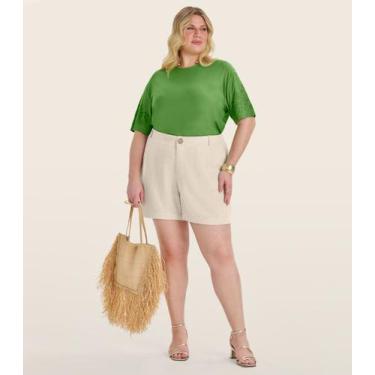 Imagem de Blusa Manga Curta Plus Size Secret Glam Verde, Plus G4, Verde