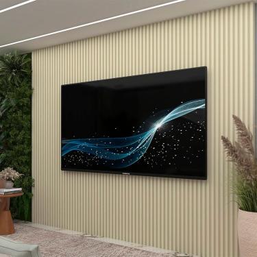 Imagem de Painel para Tv 90 Polegadas Ripado 250cm X 218cm Supremo 100% Mdf Off White