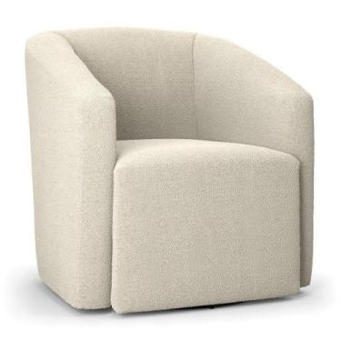 Imagem de Poltrona Stella Max Bouclê Base Giratória Cinza - D'ROSSI