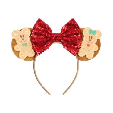 Imagem de Faixa De Cabelo Com Orelhas Do Mickey E Da Minnie, Padrão De Urso De D