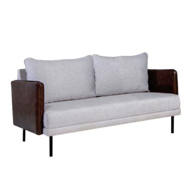 Imagem de Namoradeira Orion Via Encanto 2 Lugares Linho Cinza/courano Marrom