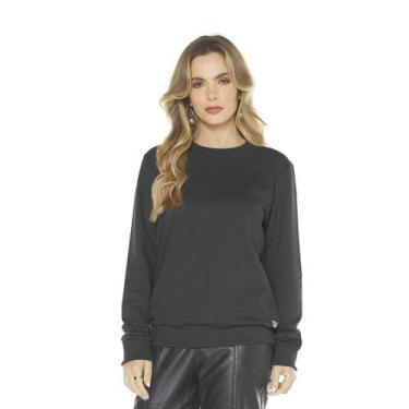 Imagem de Moletom Feminino Fechado Básica - WX, Cinza