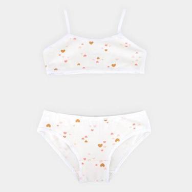 Imagem de Conjunto Infantil Brandili Top + Calcinha Estampado Menina, Off white,