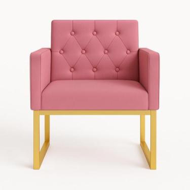 Imagem de Poltrona Para Sala De Estar Reforçada Recepção Base Ferro - Móveis Maf