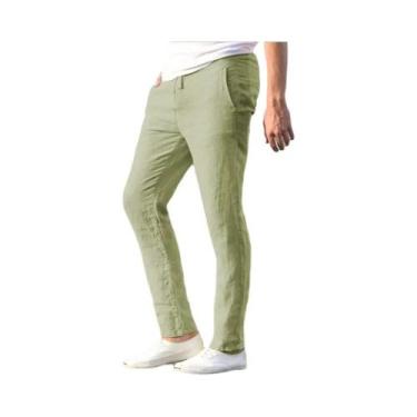 Imagem de Calças Jogger Masculinas De Algodão E Linho Respiráveis, Estilo Street