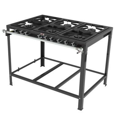 Imagem de Fogão Industrial a Gás PMSD-63 6 Queimadores em Aço Carbono Preto Progas