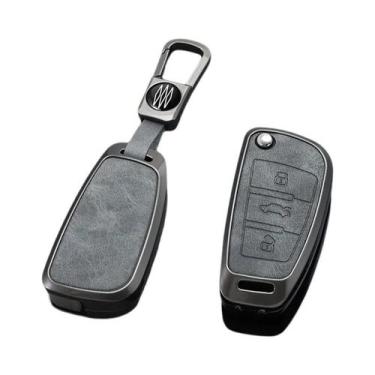 Imagem de Capa Protetora De Chave Canivete Audi Em Liga E Couro Para A1 A3 A4 A5