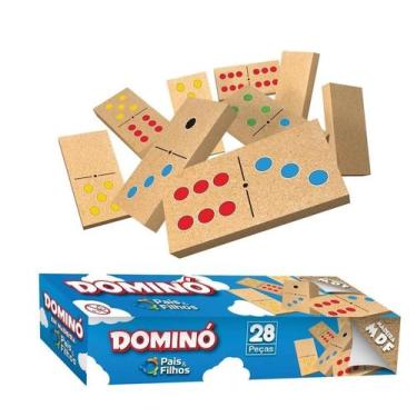 Imagem de Jogo de Dominó em Madeira MDF com 28 peças - Pais e Filhos - Pais & Fi