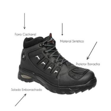 Imagem de Bota Adventure Masculina Preta Coturno Casual Motoqueiro Tamanho:38;Cor:;Genero:Masculino-Masculino