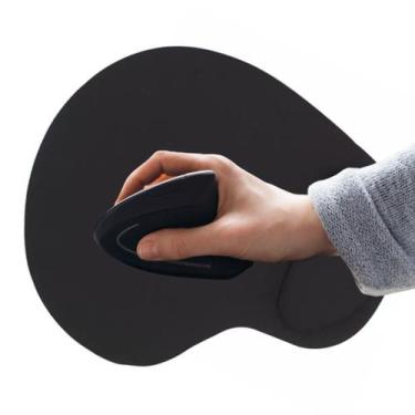 Imagem de Mouse Pad preto macio com Apoio de punho pulso ergonômico - exbom