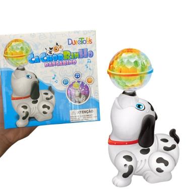 Imagem de Brinquedo Interativo Cachorrinho Dançarino Luz Som e Movimento 360 graus  Dute Brasil