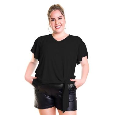 Imagem de Blusa T-Shirt com Amarração Lateral e Manga Godê