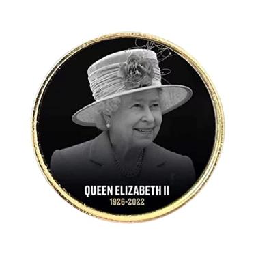 Imagem de pologmase Broche Memorial Elizabeth Queen, 1926-2022 Mourn for the Queen Memorabilia, lembrança, distintivos comemorativos, broche decoração lembrança