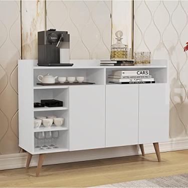 Imagem de Aparador Buffet 3 Portas Com Nicho Retrô Celta - Branco - Lojas Rpm