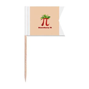 Imagem de Calculating Mathematical Pi Strawberry Toothpick Flags Marcação de rotulagem para bolo de festa, comida e queijos