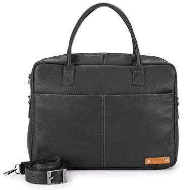 Imagem de Bolsa Masculina Excecutiva 100% Couro Legítimo Bovino Com Nota Fiscal (Preto)