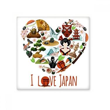 Imagem de I Love Japan Sushi Illustration Ceramic Tile Glossy Decal Glazed Brick Adorn Stone