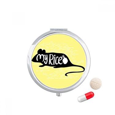 Imagem de Caixa de armazenamento de remédios com desenho de animal de rato preto