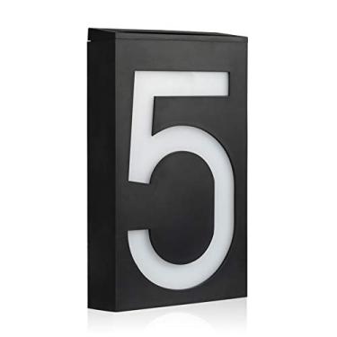 Imagem de Lâmpada de parede flutuante 3D de 17,8 cm com número de placa solar de 0 a 9 LEDs para endereço de rua, estrada, porta para casa, ao ar livre, com bateria, à prova d'água, liga automaticamente ao anoitecer