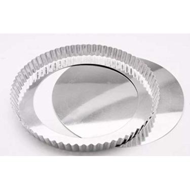 Imagem de Chicky Formas - Forma de Torta Crespa Fundo Falso/Removível 30cm Alumínio Prata Rústica