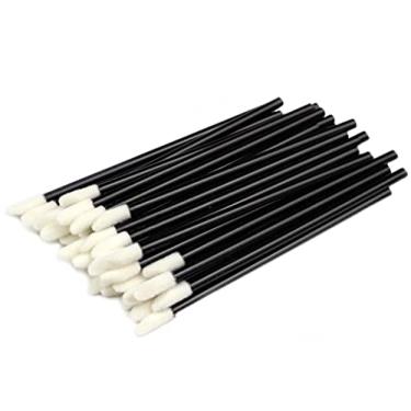 Imagem de Escova de lábios descartável, 50 ferramentas de remoção de cílios, batom, brilho labial, rímel, cosméticos, cosméticos, cosméticos, maquiagem, batom, brilho labial, maquiagem, kit de cosméticos, 50 peças, preto