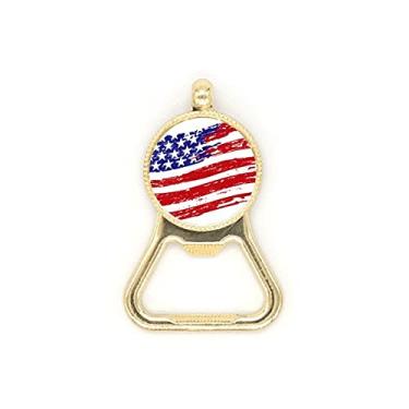 Imagem de Chaveiro de aço inoxidável com a bandeira do país da América Específico Estrelas e Listras