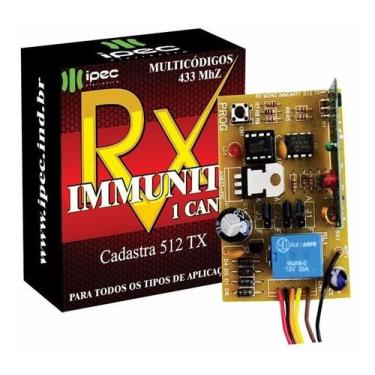 Imagem de Rx Mono Immunity 433 Multcódigos 512Tx Memória Externa Ipec