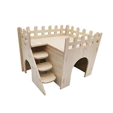 Imagem de Ioensy Hamster House Playground Exercício Toy Montar Brinquedos Esconderijo Pequena Aninhando Villa para Hamster Gerbils Ouriço, 20cm x 15cm x 15cm