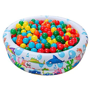 Imagem de Pensou Comprou Piscina De Bolinhas Inflável Infantil 180 Litros, 100 Bolinhas Coloridas, PVC Resistente, Atóxica, Segura, Interno, Externo, Quintal, Praia