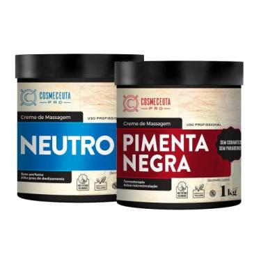 Imagem de Creme de Massagem Profissional Vegano COSMECEUTA Neutro + Pimenta Negra 1Kg”