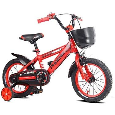 Imagem de Bicicleta Infantil Freestyle Menino Menina Bicicleta Infantil 3 Cores, 12", 14", 16", 18" Com Estabilizadores E Suporte Bicicleta,Vermelho,14in,HaoAMZ