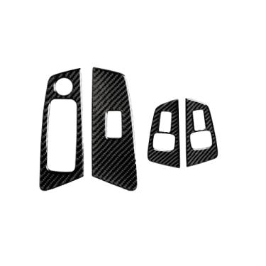 Imagem de UTOYA 4 pcs carro fibra de carbono interior janela elevador painel adesivo moldura decorativa, apto para bmw série 5 g38 g30 528li 530li 540li 2018