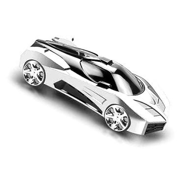 Imagem de Suporte de telefone para modelo de carro, forma esportiva legal 360° giratório antichoque resistente suporte de telefone modelo de carro para escritório (branco)