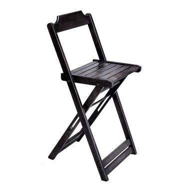 Imagem de Cadeira Bistro Alta Dobravel de Madeira - Preto