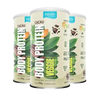Imagem de Kit 3 Body Protein Equaliv Veggie Sabor Cacau Blend Proteico Isolada Vegano com Aminoácidos Essenciais e Vitamina B12 Althaia