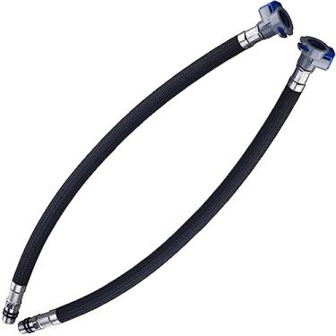 Imagem de BSTIIU 2 Mangueiras de Conexão Rápida, 50,8 cm, Preto, Flexíveis, Resistentes a Alta Pressão, para Torneiras de Banheiro