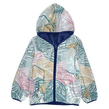 Imagem de KLL Jaqueta de lã de ovelha com listras roxas e flores para meninos e meninas azul marinho 3T, Listras roxas e flores, 9-10 Years